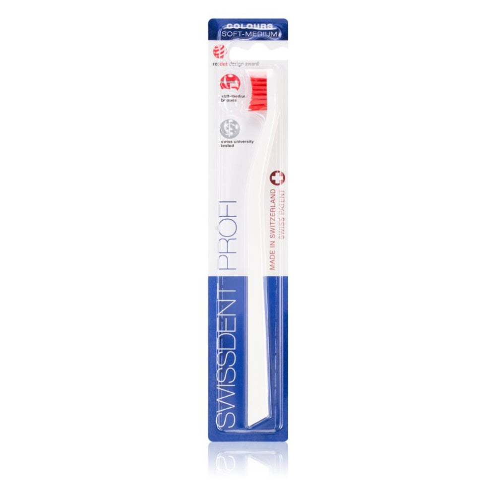 Swissdent Profi Colours Single White/Red ProfiColoursSingle manual toothbrushes
